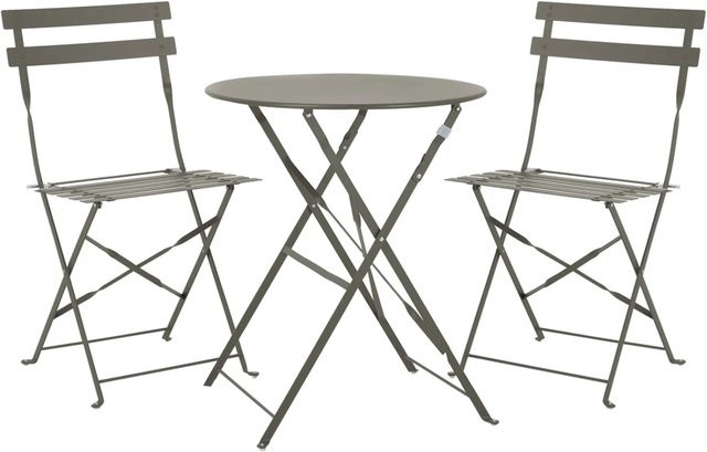 Svita Berlin Bistroset aus Metall für Garten Balkon und Terrasse in Taupe - Bild 1