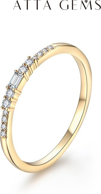 ATTAGEMS Moissanit-Ring, 925 Silber, Weiß, Damen - Bild 1