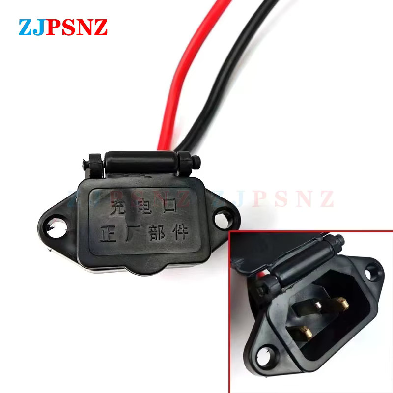 Universal E-Bike Batterie Anschluss Stecker mit drei vertikalen Ladebuchsen und 12AWG Kabel für 36V 48V Elektrofahrzeuge in Schwarz - Bild 2