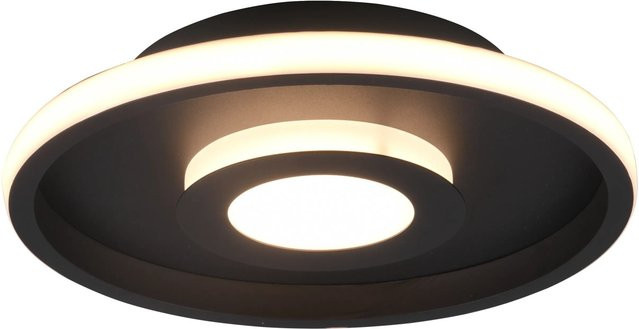 Trio LED-Deckenleuchte Ascari Schwarz Matt, rund, dimmbar, B/T/H: 30 x 30 x 6,8 cm - Bild 1