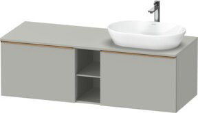 Duravit Waschtischunterschrank D-Neo in Grau Matt mit 2 Auszügen und 1 Pflegefach, Breite: 140 cm, Tiefe: 55 cm - Bild 1