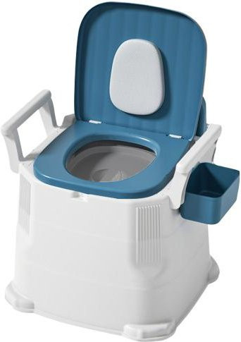 Tragbare Campingtoilette von Flixab mit breitem Sitz für Camping und Reisen, Blau - Bild 1