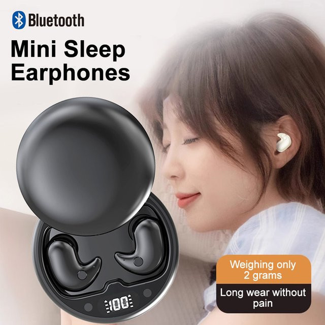 Kebidumei Mini-Tiefschlaf-Ohrhörer Bluetooth 5.3 mit Geräuschunterdrückung, wasserdichte In-Ear Kopfhörer für Sport und Schlaf, erhältlich in Schwarz und Weiß - Bild 1