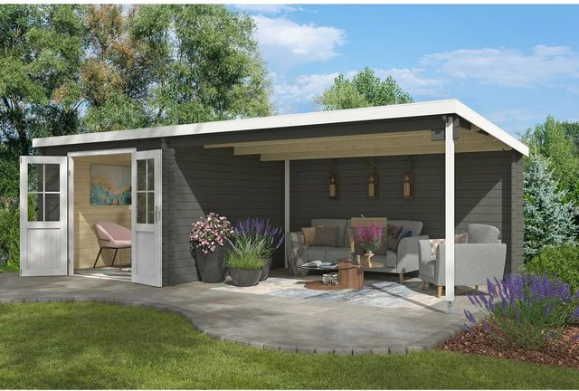 Lasita Maja Gartenhaus St Louis in Grüngrau, B/H/T: 701 x 211 x 319 cm - Bild 1