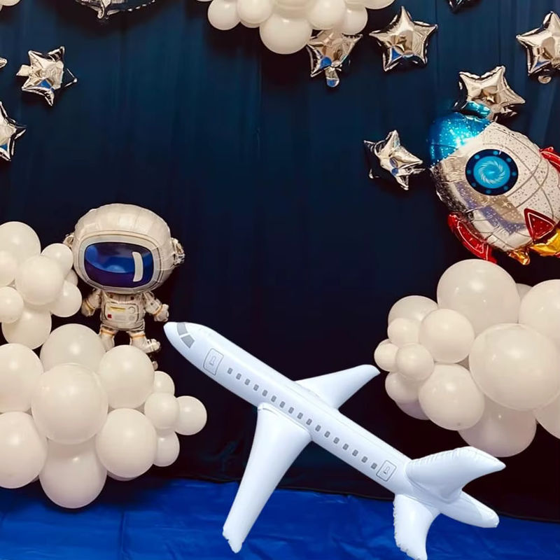 Aufblasbare Flugzeugballons in Weiß für Kindergeburtstage und Partydekorationen aus Kunststoff - Bild 3