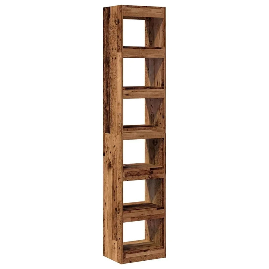 vidaXL Bücherregal und Raumteiler in Altholz-Optik, Braun, B/T/H: 40 x 30 x 198 cm - Bild 2