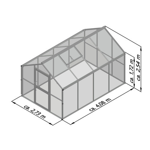 KGT Gewächshaus Novum IV in Anthrazit mit Satteldach, 11,1 m², Kombination aus Sicherheitsglas und Polycarbonat - Bild 5