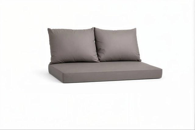 Setgarden Triple Outdoor Palettenkissen Set in Grau mit Sitzkissen und 2 Rückenkissen, B/T/H: 120 x 40 x 10 cm und 60 x 50 cm - Bild 1