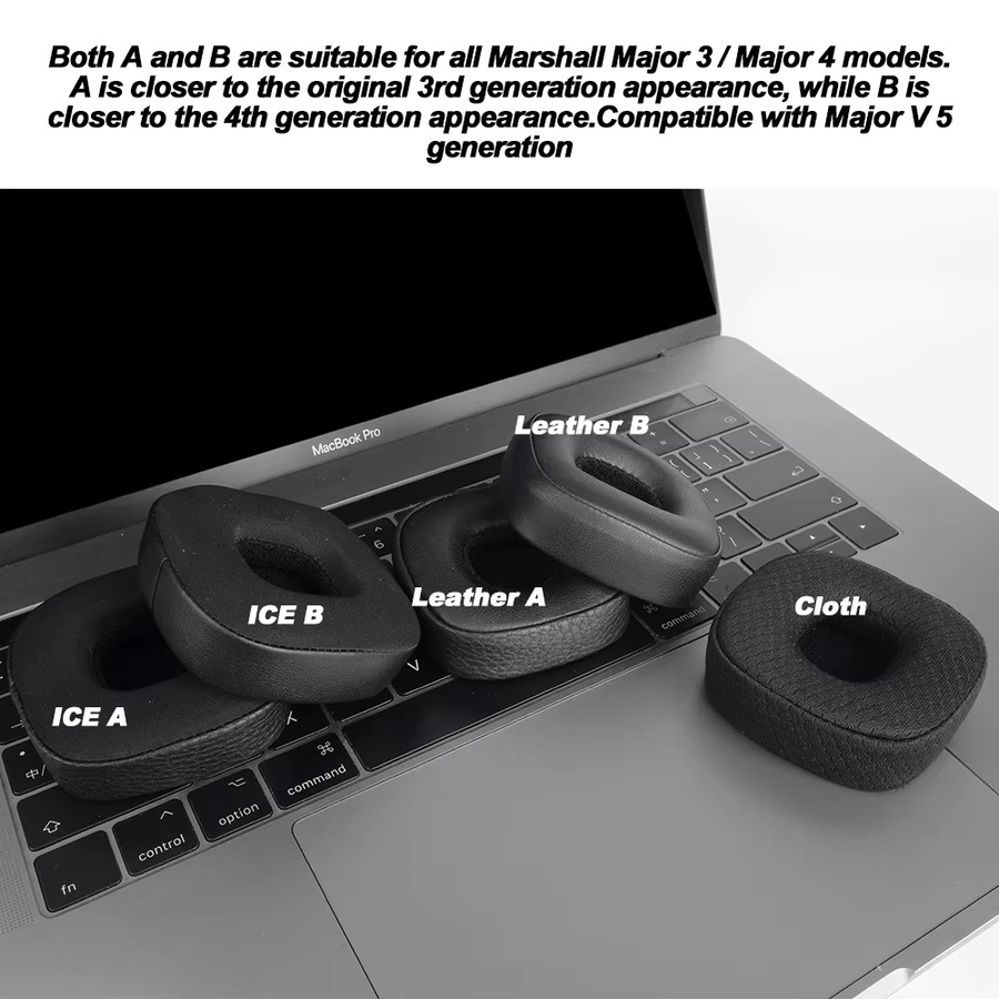 OME OH MY EAR Ersatz-Ohrpolster aus Protein für Marshall Major 3, Major 4 und Major 5 Kopfhörer, Farbe: Schwarz - Bild 3