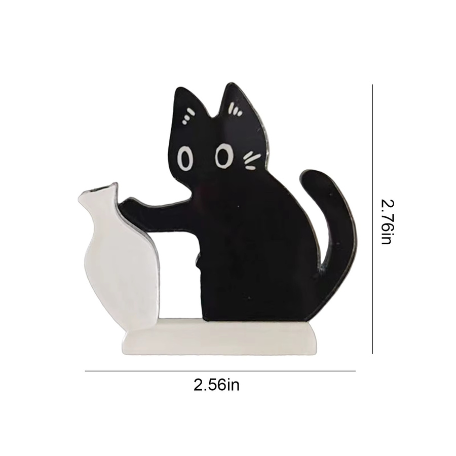 APWIKOGER Acryl Katzenbart-Sammlungsornamente Magnetische Cartoon-Katzenhaar-Aufbewahrungsbox in Schwarz - Bild 4
