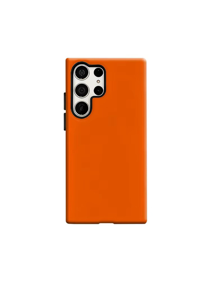 Stoßfeste Doppelschicht Handyhülle für Samsung Galaxy S25 Ultra, S24 und S23 Ultra Plus in Orange-Rot - Bild 4
