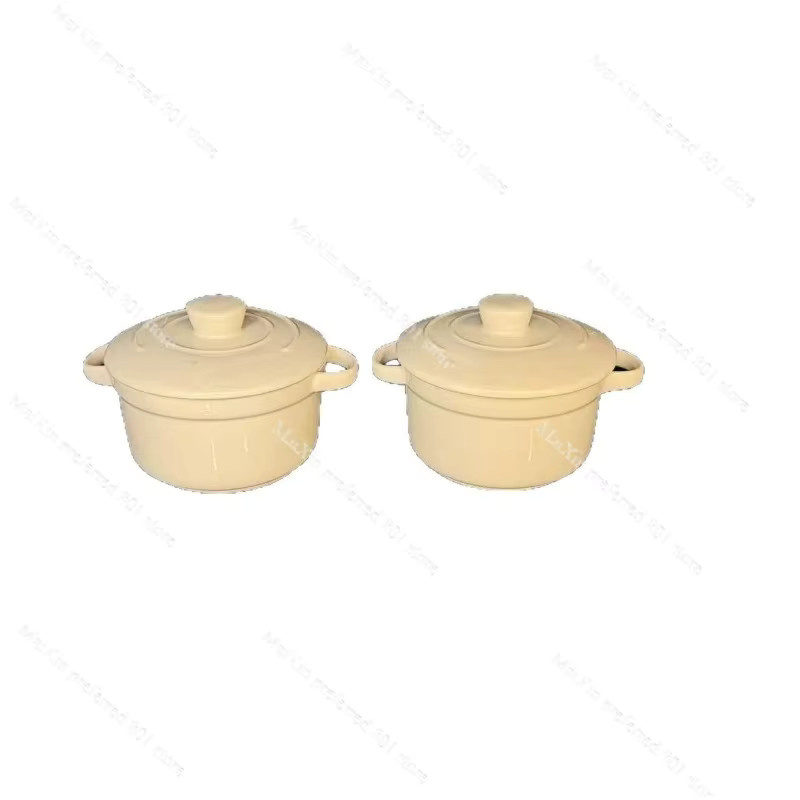 Weißer Keramik-Schmortopf und Milchtopf für Induktionsherd, Backofen und Mikrowelle - Bild 2