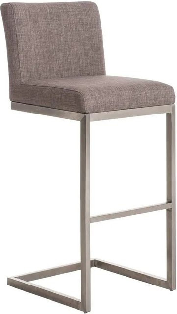 DELUKE Barhocker COBAS Barstuhl mit Lehne aus Stoff in Grau, B/T/H: 42 x 48 x 104 cm - Bild 1