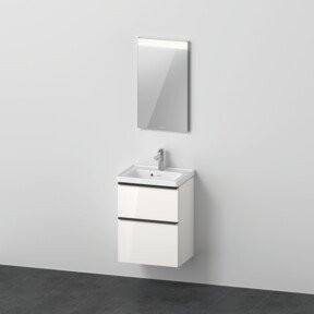 Duravit D-Neo Badezimmer-Möbelset in Weiß Hochglanz mit Waschtisch, Waschtisch-Unterschrank und Spiegelschrank, B/T: 50 x 40 cm - Bild 1