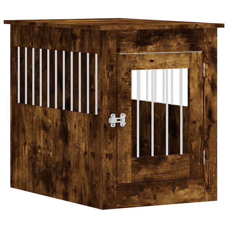 Vidaxl Hundezwinger aus Metall und Holz in Geräucherteiche Braun, B/T/H: 55 x 80 x 68 cm - Bild 3