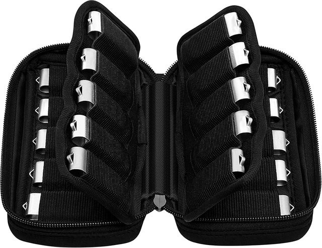USB-Stick-Etui Organizer aus Kunststoff in Schwarz mit Etiketten für 10 bis 20 USB-Speichersticks - Bild 1