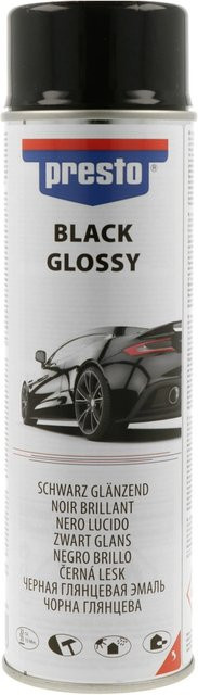 Presto Lackspray Schwarz glänzend, schnelltrocknend und wetterfest, 500 ml - Bild 1