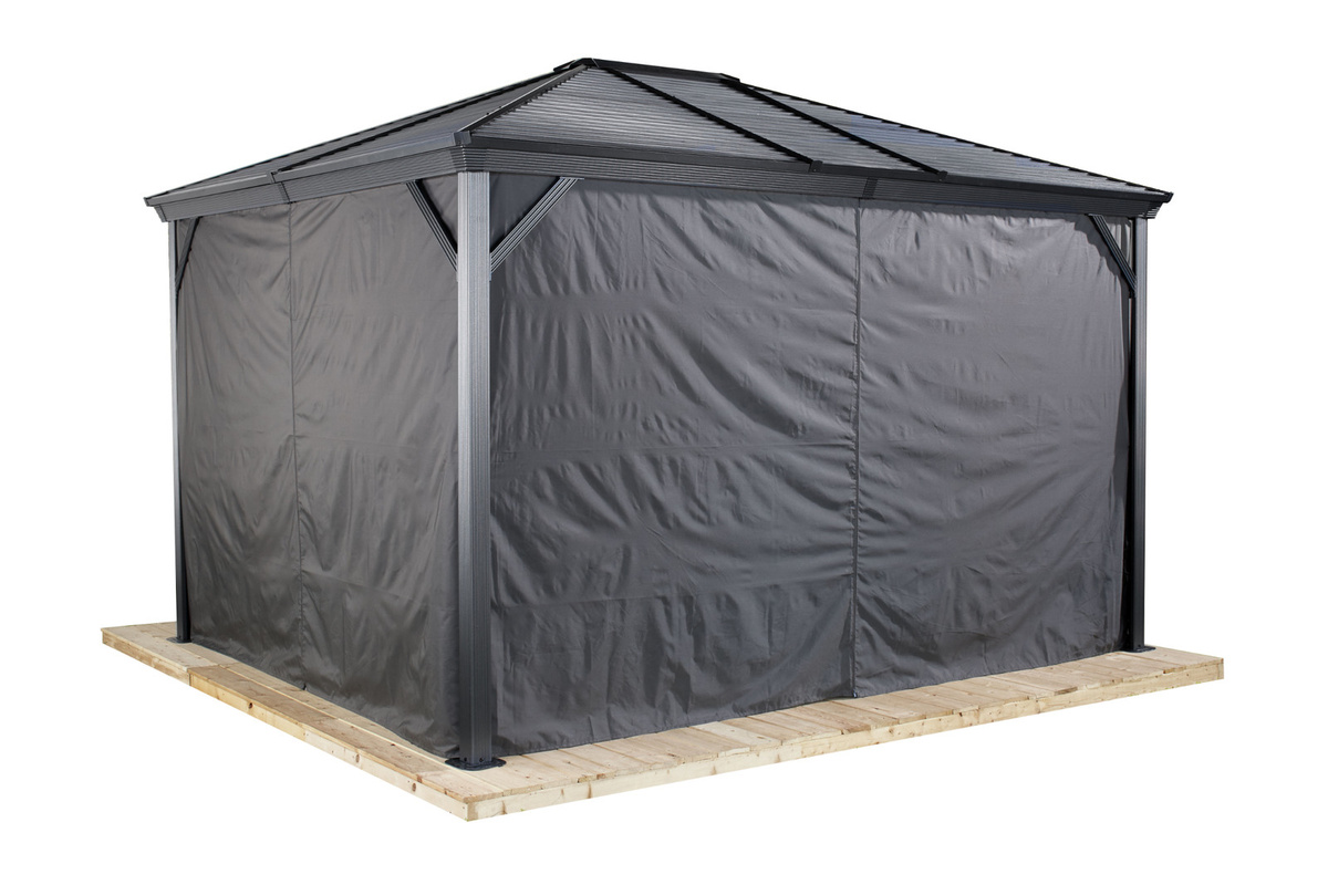 Sojag Vorhang-Set für Pavillon Ventura, Farbe: Anthrazit, Breite: 423 cm, Höhe: 191 cm - Bild 2