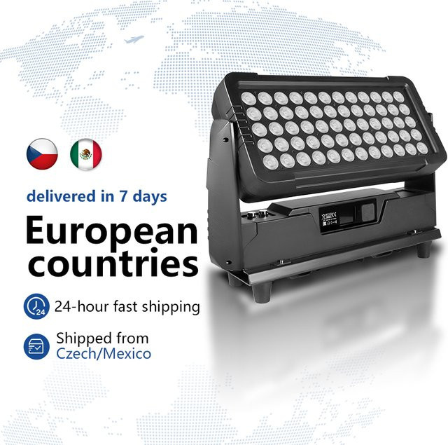 AICPOSE LED DMX Wandfluter RGBW 4in1 Outdoor IP65 Bühnenbeleuchtung Schwarz B/T/H: 34,4 x 34,4 x 14,5 cm - Bild 1