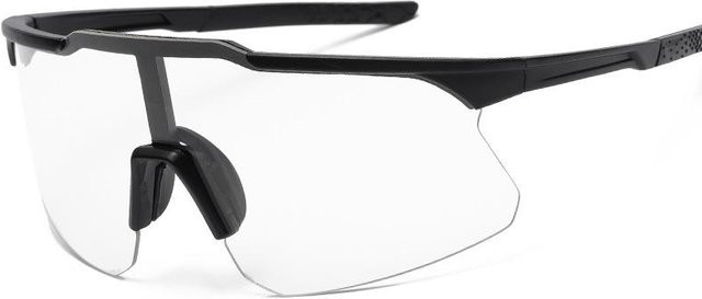 Sportbrille Unisex, Halbrand, Kunststoff, Schwarz, Wrap - Bild 1