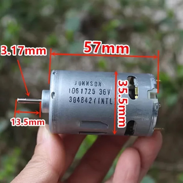 Johnson RS-555 Hochgeschwindigkeits-Mikromotor DC 24V-36V 27700RPM 1061725 in Silber mit hohem Drehmoment für DIY Elektrowerkzeuge - Bild 1