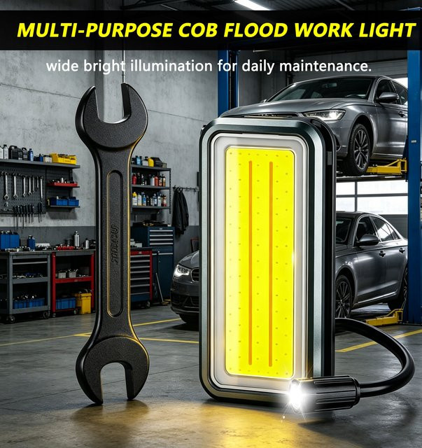 BALDR Multifunktionale Campinglampe in Schwarz mit Akku, Magnetischem Haken und Stiftclip als Arbeitsleuchte für Garten und Outdoor-Einsätze - Bild 1