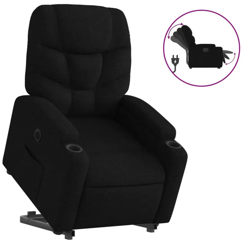 Vidaxl Elektrischer Massagesessel mit Aufstehhilfe in Schwarz aus Stoff - Bild 2
