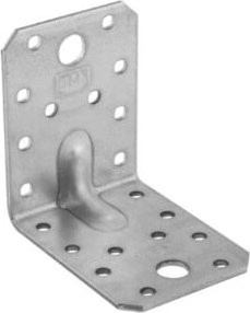 domax Winkelverbinder mit Sicke aus verzinktem Stahl, Farbe: Silber, B/T/H: 7,0 x 7,0 x 5,5 cm, Materialstärke: 2,5 mm - Bild 1