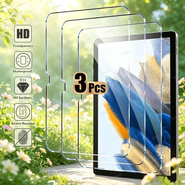 3er-Pack Displayschutzfolie aus gehärtetem Glas für Apple iPad 11 Zoll, transparent, bruchsicher - Bild 1