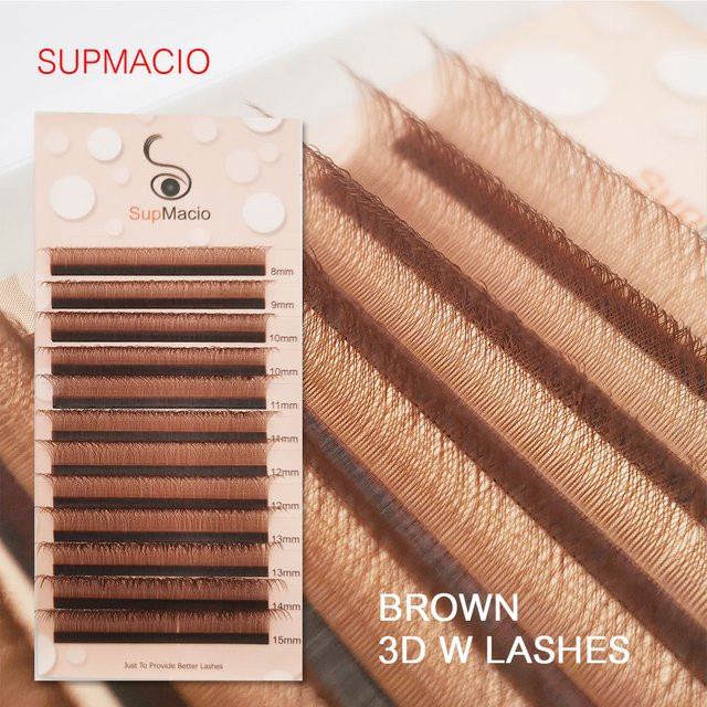 Sup macio Wimpernverlängerung, braun, natürlich, 12 Linien/Tablett - Bild 1