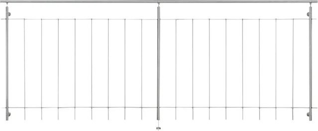 Dieda Geländerset für raumhohe Fenster senkrecht, Edelstahl, Silber, Höhe: 250 cm - Bild 1