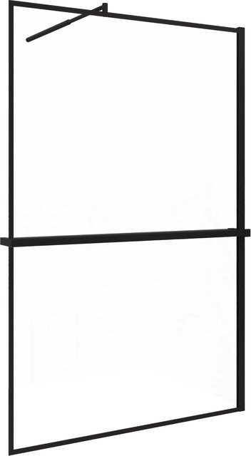 AICA Walk In Duschwand mit Aluminiumrahmen in Schwarz, NANO Glass 8mm, transparent, inklusive Duschregal und Handtuchhalter, B: 80 cm, H: 200 cm - Bild 1