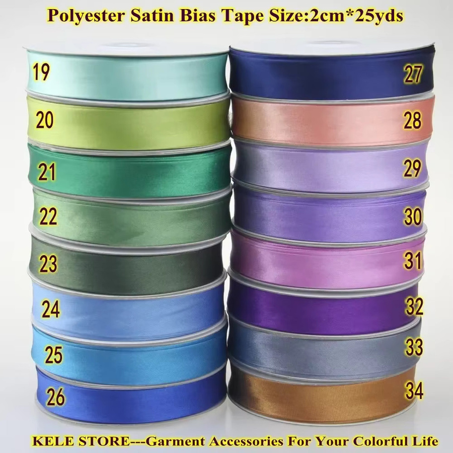 Polyester-Satin-Schrägband in Multicolour, Breite: 2 cm, Länge: 22,86 m - Bild 3