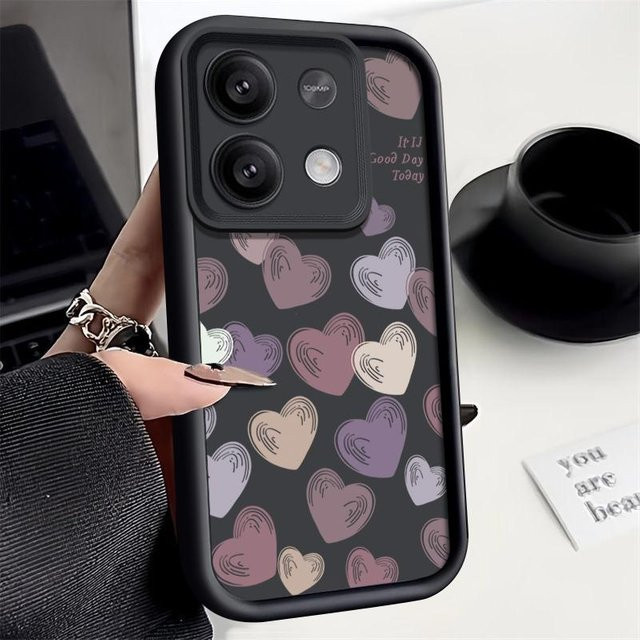 Silikonhülle mit Liebesherz für Xiaomi Poco und Redmi Note Modelle, weiche TPU-Handyhülle, Multicolor - Bild 1