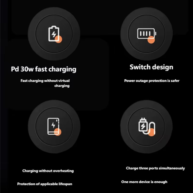 Kebidumei Dual-USB-Schnellladegerät für Autos mit QC 3.0 und PD 30W, wasserdicht, Schwarz - Bild 2