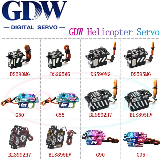 gdw Bürstenloser/kernloser Motor Servo RC Hubschrauber, Metall, Schwarz, ab 14 Jahren - Bild 1