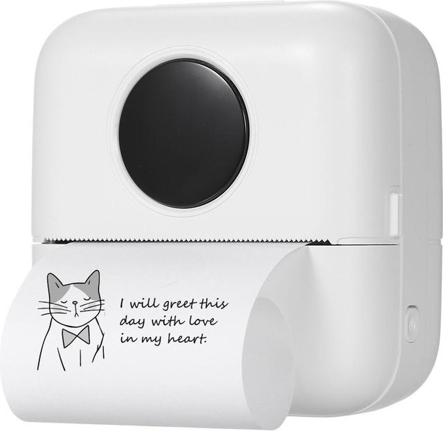 Honor Electronics Tragbarer Mini-Taschendrucker, Kabelloser Bluetooth Thermodrucker für Notizen und Fotos, Weiß - Bild 1