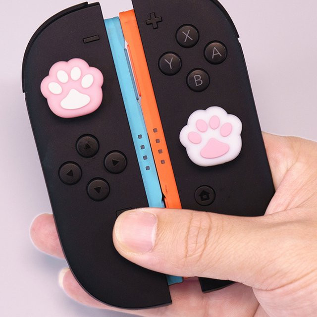 2 Stück Katzenpfoten Soft-Grip-Kappen für Nintendo Switch Joy-Con Controller Thumbstick-Schutzabdeckung - Bild 1