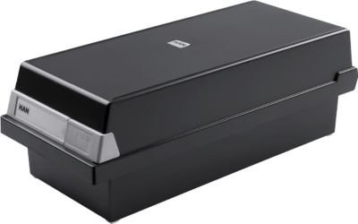 HAN Karteikasten aus Kunststoff für DIN A6 quer mit Deckel, schwarz - Bild 1