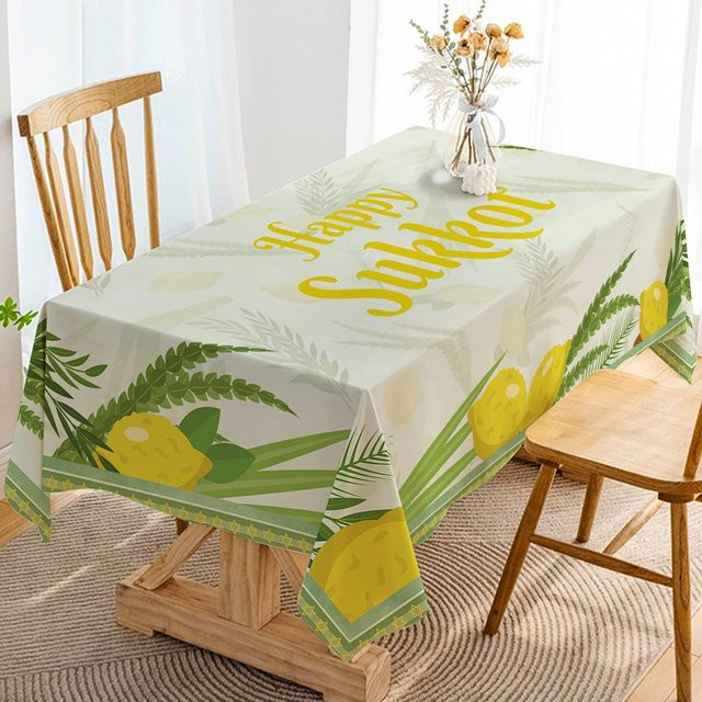 Rechteckige Sukkot Tischdecke von JINGYUE Pet für die Sukkah Dekoration, Mehrfarbig, B/T: 140 x 140 cm - Bild 1