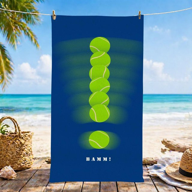 JMG Household Supplies Tennis US Open Mikrofaser Handtuch, blau, B/H: 60 x 35 cm - Bild 1