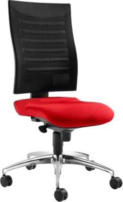 SSI PROLINE S2 Bürostuhl Pure mit Synchronmechanik, 3D-Netz-Rückenlehne und Bandscheibensitz, rot/schwarz - Bild 1