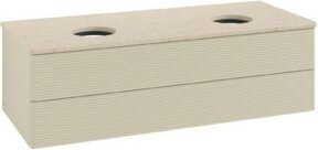 V&B Waschtischunterschrank Antao mit Frontstruktur in Grau lackiert, B/T/H: 120 x 50 x 50 cm - Bild 1