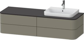Duravit Waschtischunterschrank Happy D.2 Plus ohne Aufsatz, Farbe Grau matt, B/T/H: 160 x 40,8 x 55 cm - Bild 1