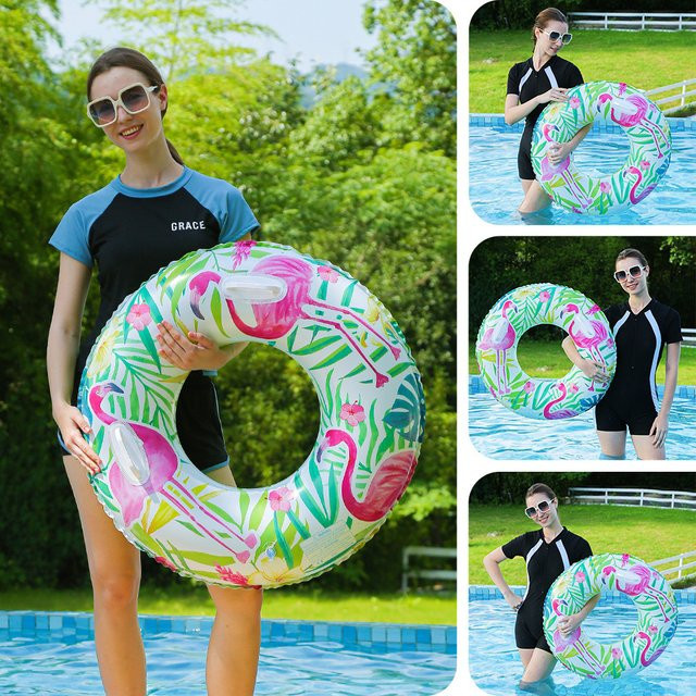 Blattförmiger Schwimmring mit Griff von CatXaa, aufblasbarer Achsel-Schwimmreifen aus PVC in Mehrfarbig für Erwachsene - Bild 1