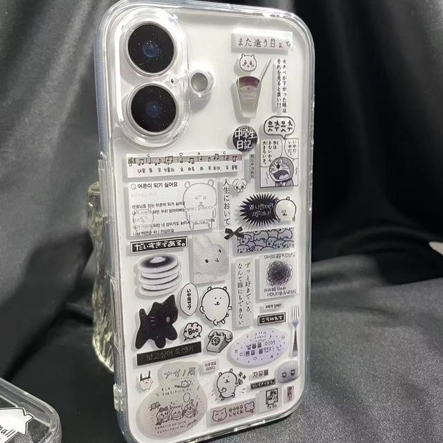 Xiaomi Handyhülle mit Gourmet Bär Graffiti Design für Redmi Note 15C 14 13 12 11 10 Serie, transparent - Bild 1