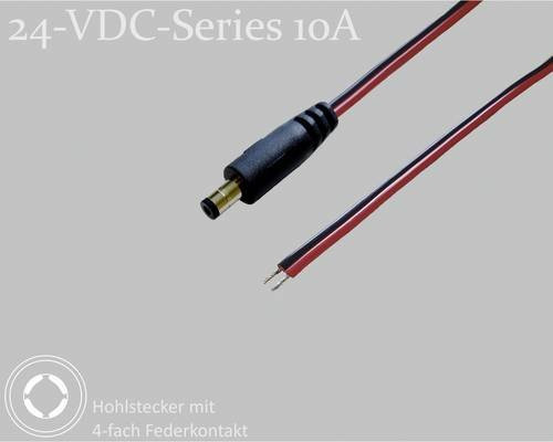 BKL Electronic DC-Hohlstecker Steckverbinder Schwarz 5,5mm x 2,1mm 1,5m - Bild 1