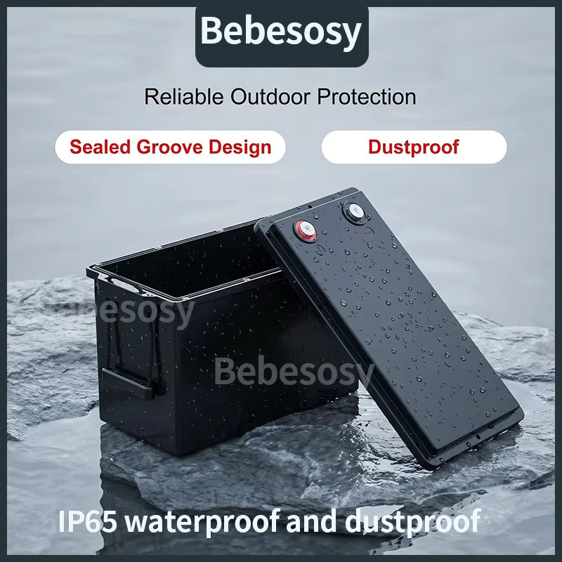 Bebesosy Wasserdichtes LiFePO4 Batteriegehäuse für 12V 280Ah DIY Montagebox in Schwarz - Bild 3