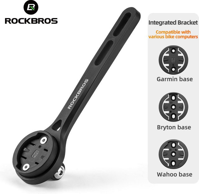 ROCKBROS Fahrradhalterung Basisverlängerung in Schwarz für Garmin Wahoo Bryton sowie GoPro und Licht am MTB oder Rennrad - Bild 1