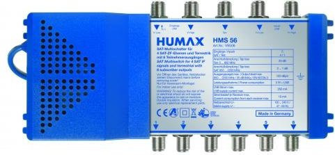 Humax HMS 56 Multischalter für 6 Teilnehmer mit 5 Eingängen inklusive 1x terrestrischem Eingang in Blau - Bild 2